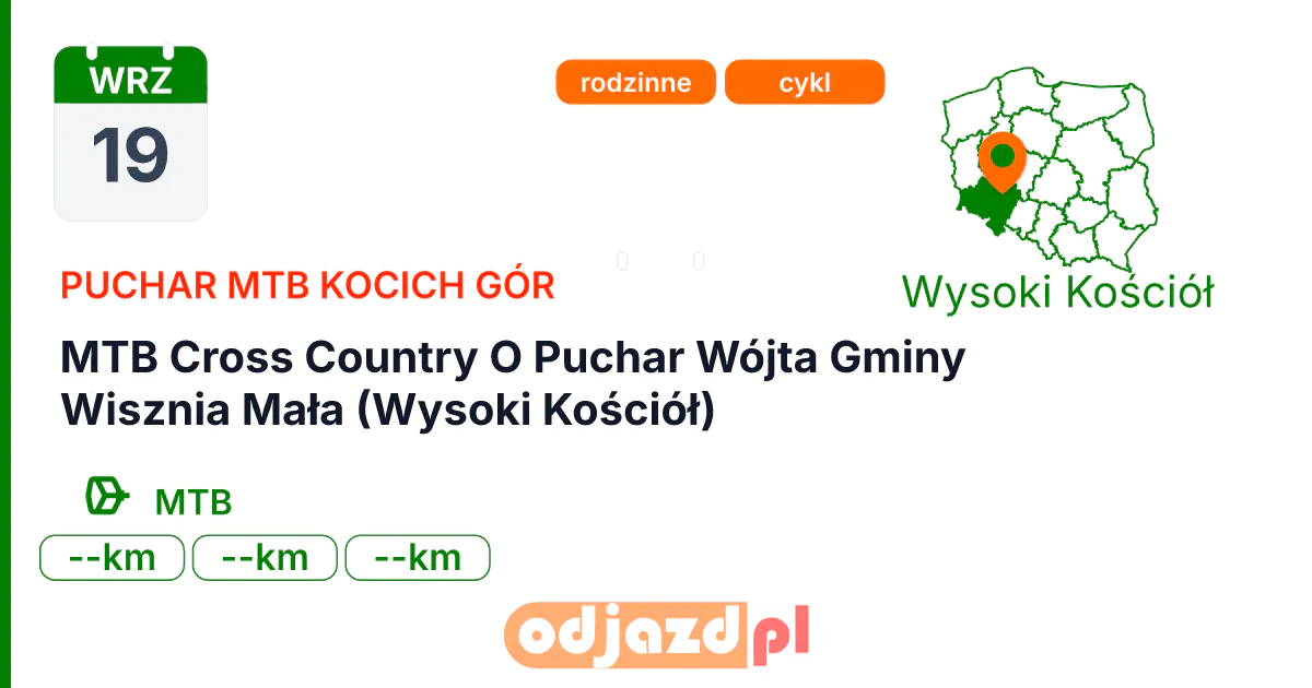 MTB Cross Country O Puchar Wójta Gminy Wisznia Mała (Wysoki Kościół) — Rower · MTB, 19 września 2026, Wysoki Kościół