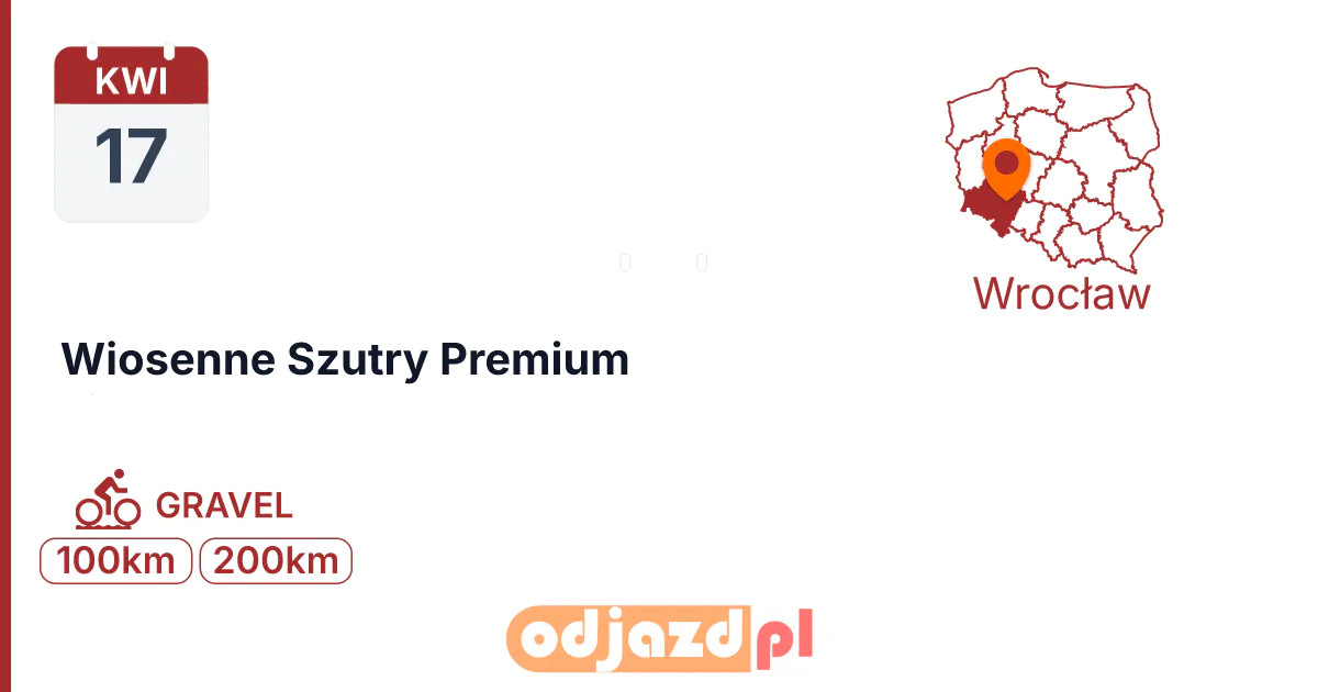 Wiosenne Szutry Premium — Rower · GRAVEL, 17 kwietnia 2027, Wrocław