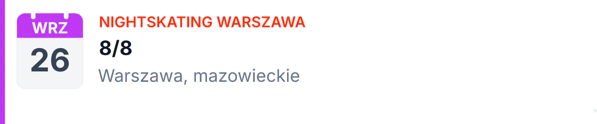 Rolki · NIGHTSKATING · 26 września 2026 · Mazowieckie