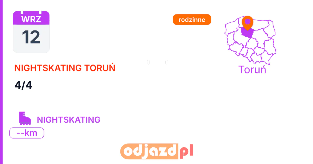 Nightskating Toruń — 4/4 — Rolki · NIGHTSKATING, 12 września 2026, Toruń
