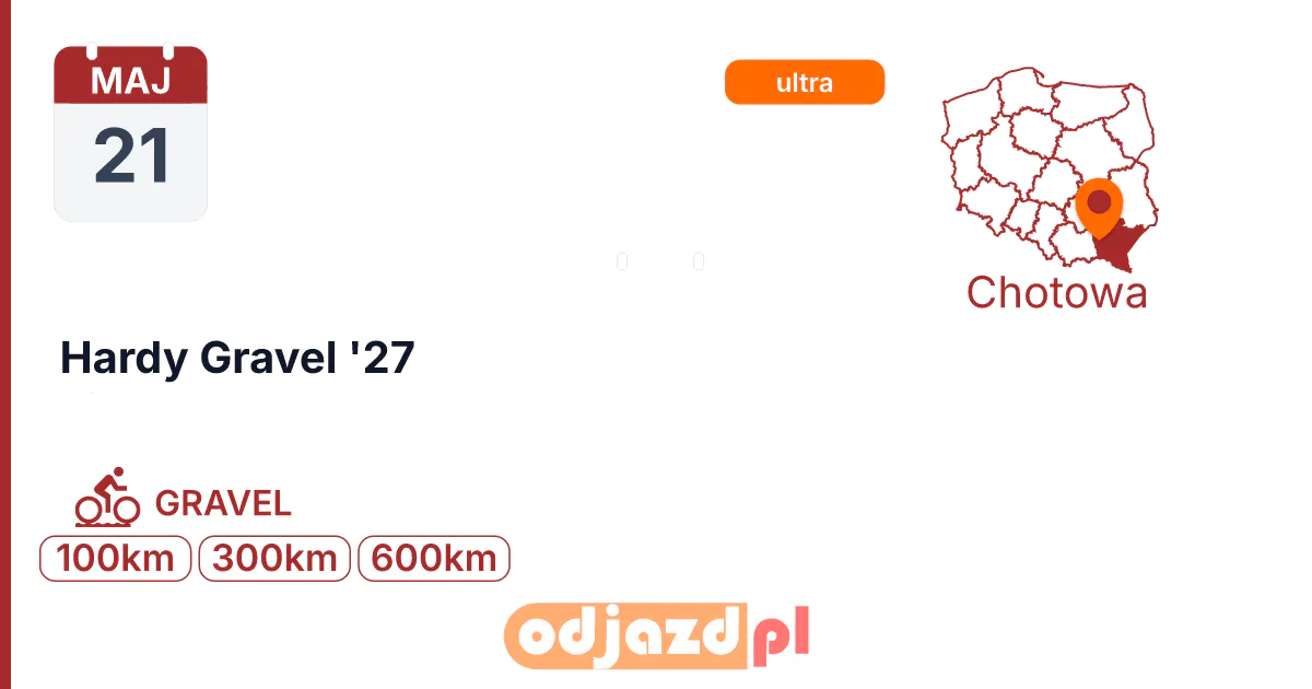 Hardy Gravel '27 — Rower · GRAVEL, 21 maja 2027, Chotowa