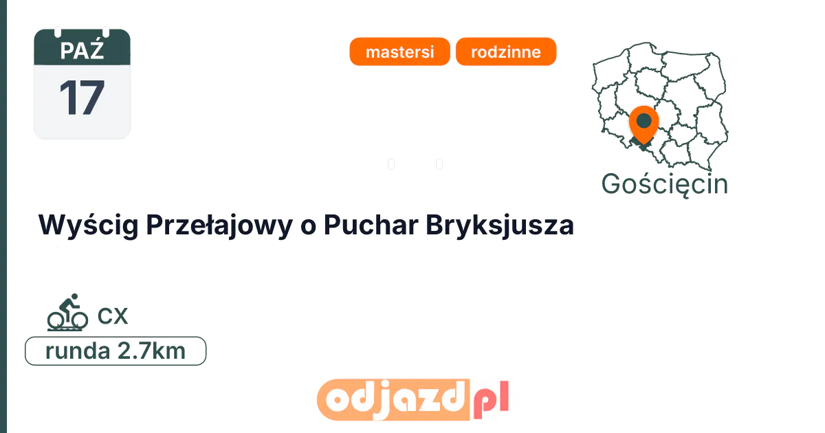 Wyścig Przełajowy o Puchar Bryksjusza — Rower · CX, 17 października 2026, Gościęcin
