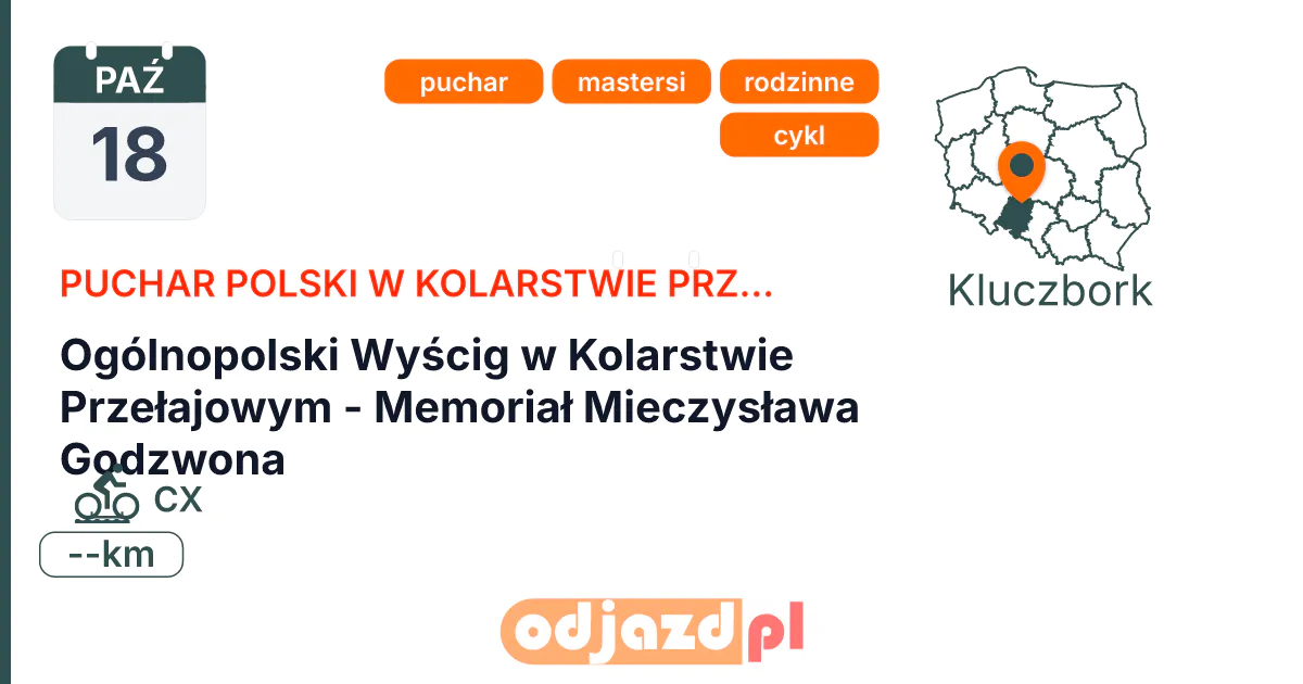 Ogólnopolski Wyścig w Kolarstwie Przełajowym - Memoriał Mieczysława Godzwona — Rower · CX, 18 października 2026, Kluczbork