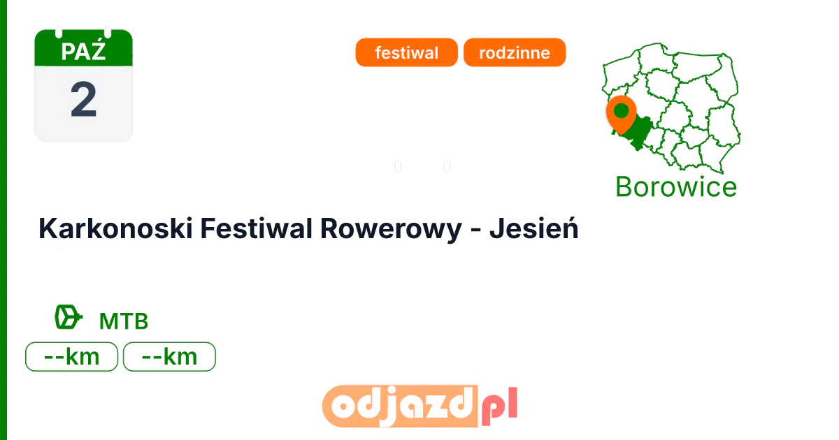 Karkonoski Festiwal Rowerowy - Jesień — Rower · MTB, 2 października 2026, Borowice