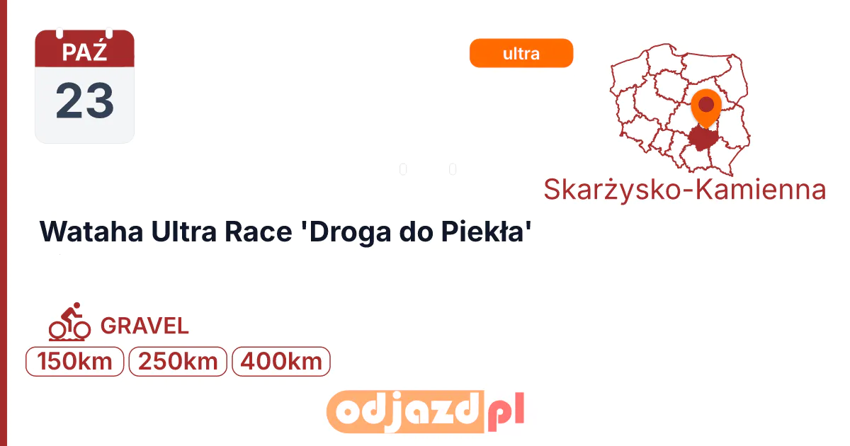 Wataha Ultra Race 'Droga do Piekła' — Rower · GRAVEL, 23 października 2026, Skarżysko-Kamienna