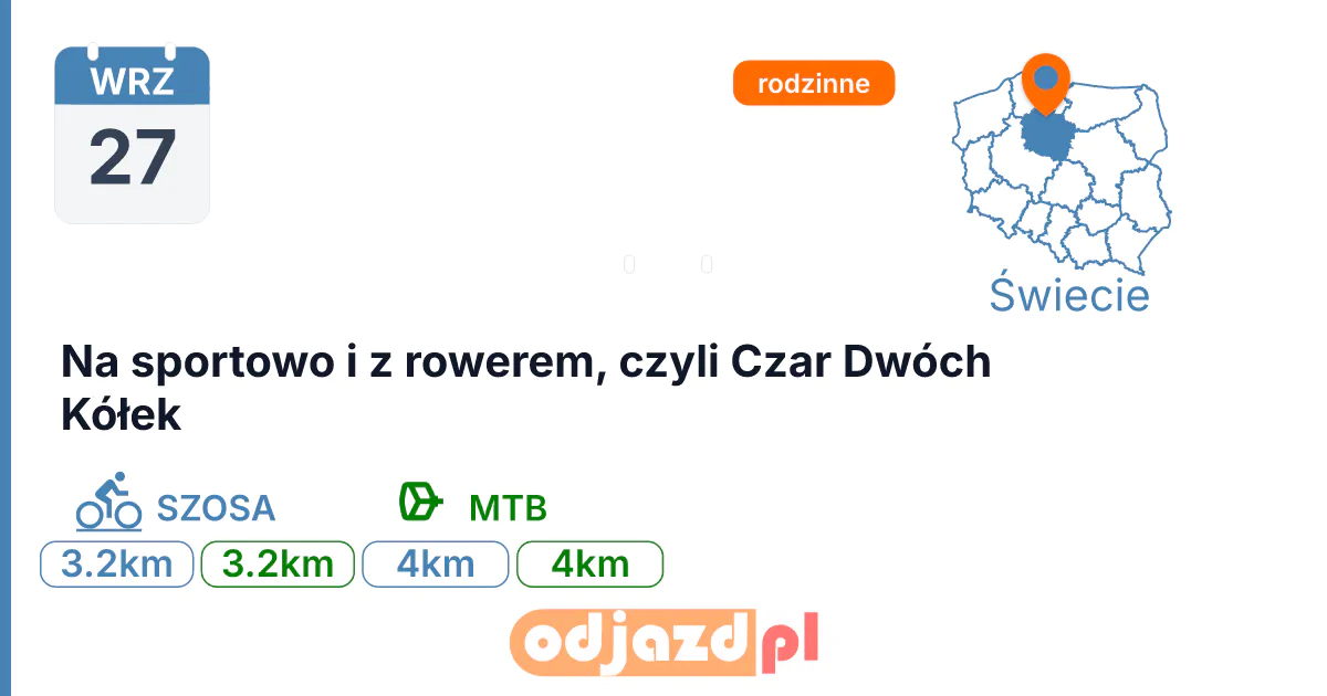 Na sportowo i z rowerem, czyli Czar Dwóch Kółek — Rower · MTB, 27 września 2026, Świecie
