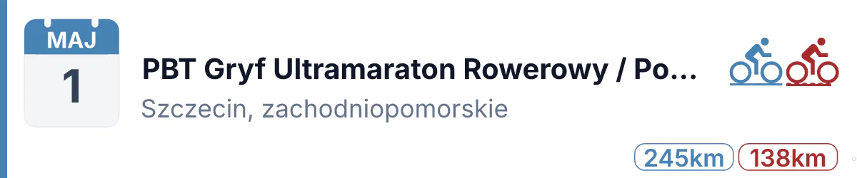 Rower · SZOSA · 1 maja 2027 · Zachodniopomorskie