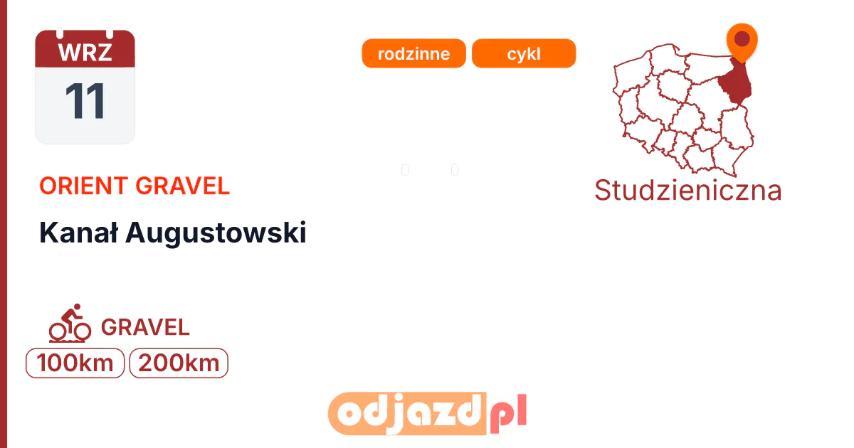 Kanał Augustowski — Rower · GRAVEL, 11 września 2027, Studzieniczna