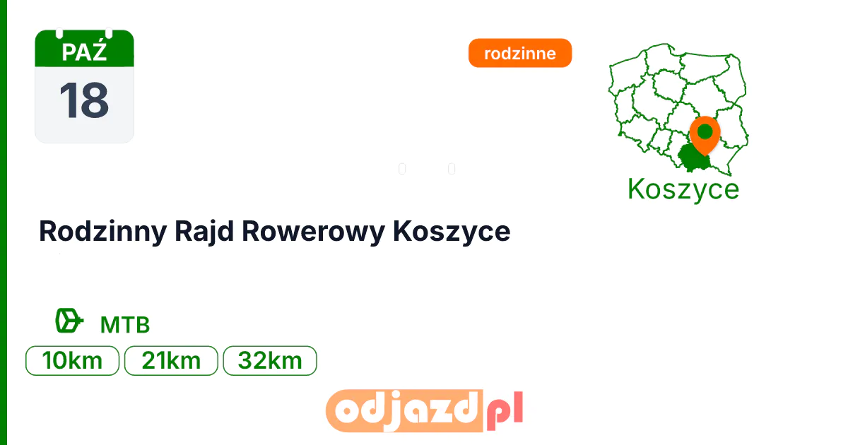 Rodzinny Rajd Rowerowy Koszyce — Rower · MTB, 18 października 2026, Koszyce