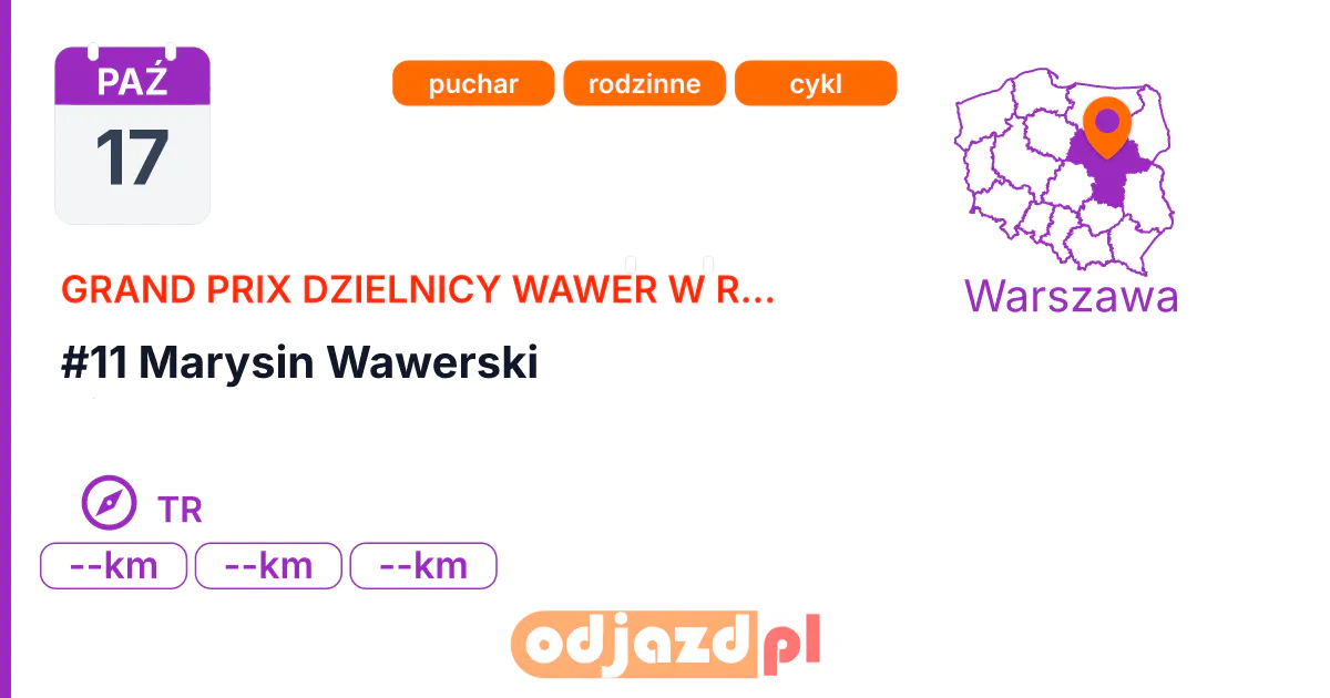 #11 Marysin Wawerski — Na orientację · TR, 17 października 2026, Warszawa