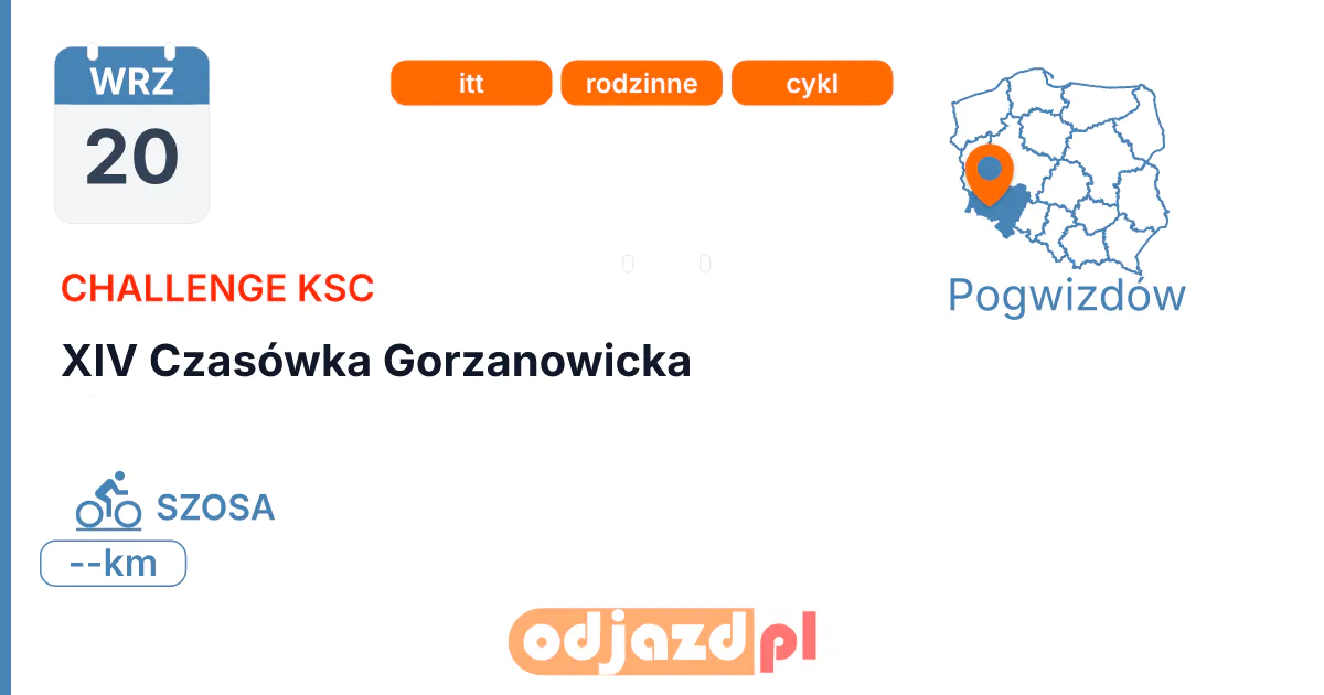 XIV Czasówka Gorzanowicka — Rower · SZOSA, 20 września 2026, Pogwizdów