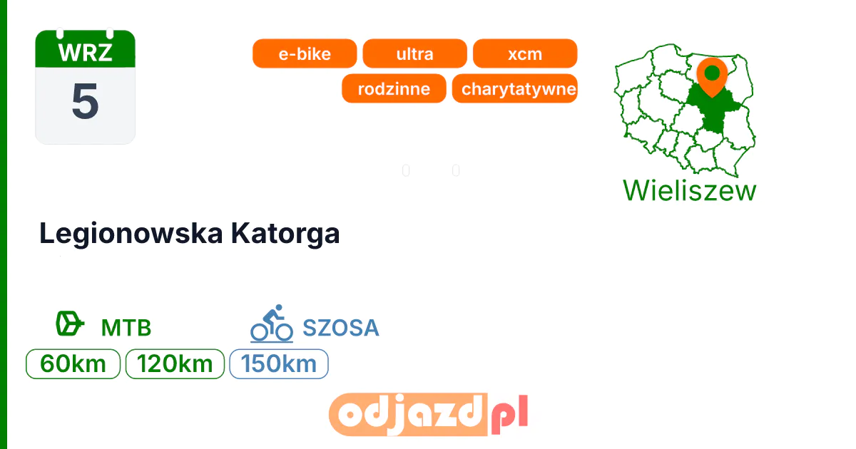 Legionowska Katorga — Rower · MTB, 5 września 2026, Wieliszew