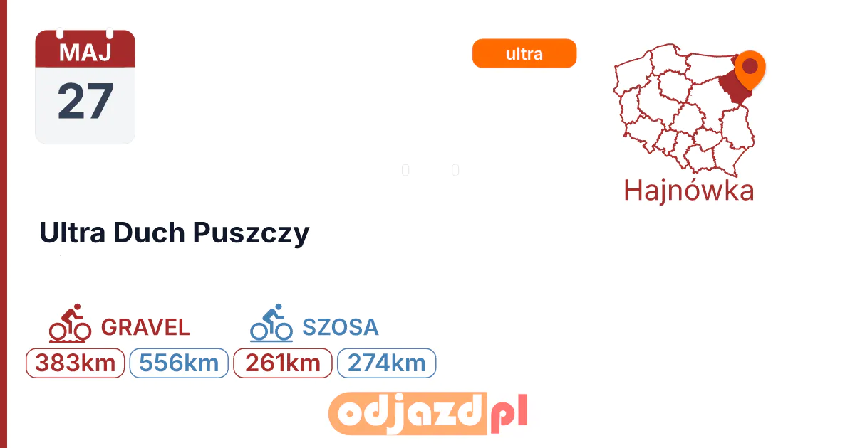 Ultra Duch Puszczy — Rower · SZOSA, 27 maja 2027, Hajnówka