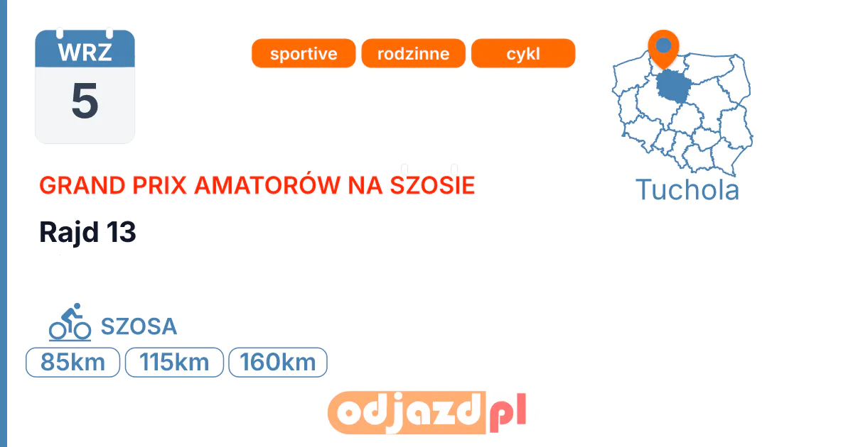 Rajd 13 — Rower · SZOSA, 5 września 2026, Tuchola