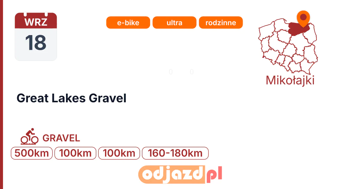 Great Lakes Gravel — Rower · GRAVEL, 18 września 2026, Mikołajki