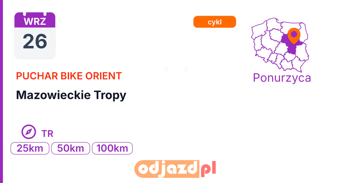 Mazowieckie Tropy — Na orientację · TR, 26 września 2026, Ponurzyca