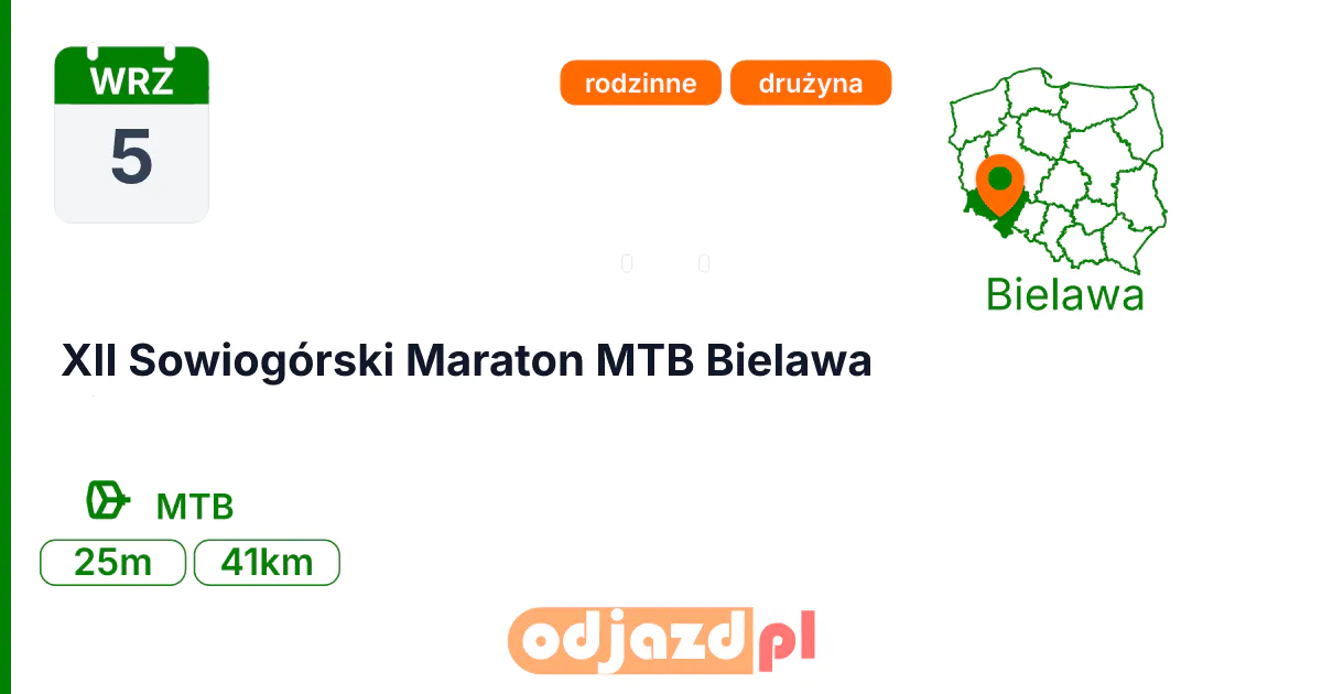XII Sowiogórski Maraton MTB Bielawa — Rower · MTB, 5 września 2026, Bielawa