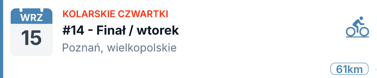 Rower · SZOSA · 15 września 2026 · Wielkopolskie
