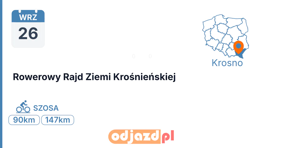 Rowerowy Rajd Ziemi Krośnieńskiej — Rower · SZOSA, 26 września 2026, Krosno
