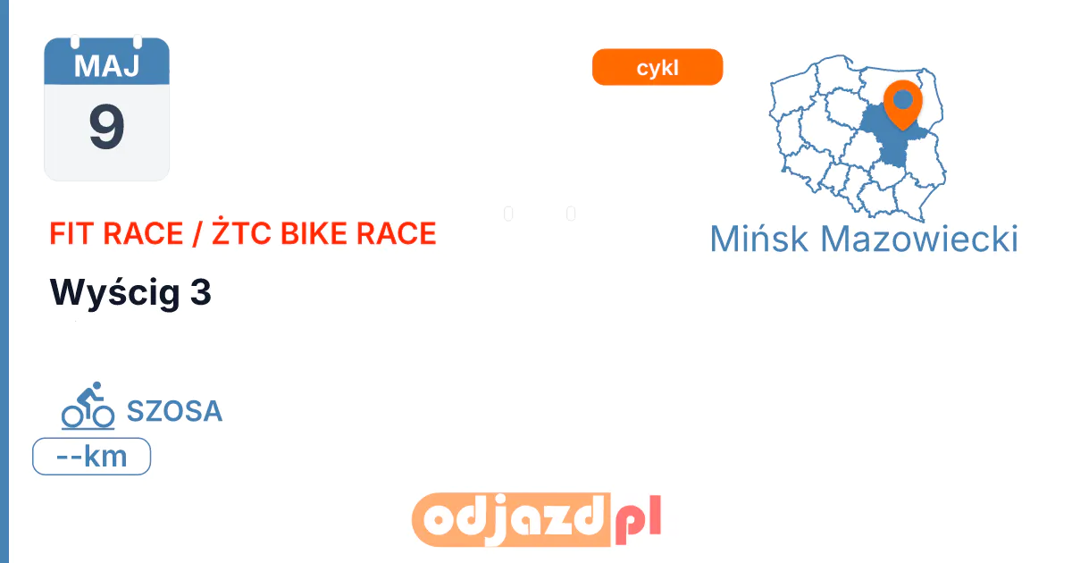 Fit Race / ŻTC Bike Race — Wyścig 3 — Rower · SZOSA, 9 maja 2027, Mińsk Mazowiecki