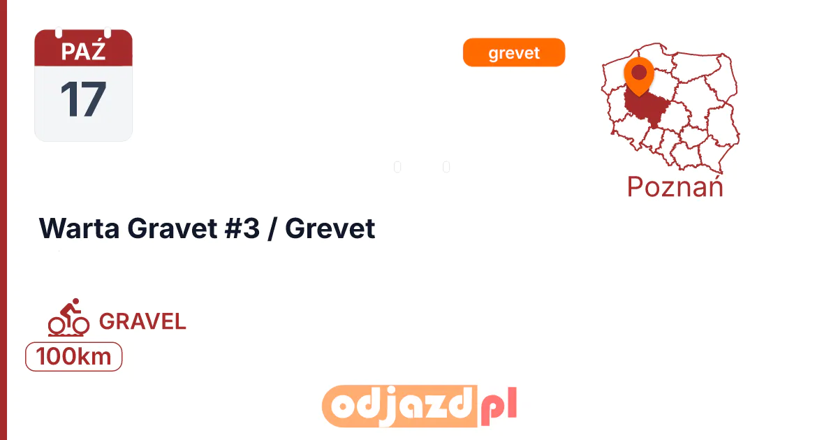 Warta Gravet #3 / Grevet — Rower · GRAVEL, 17 października 2026, Poznań