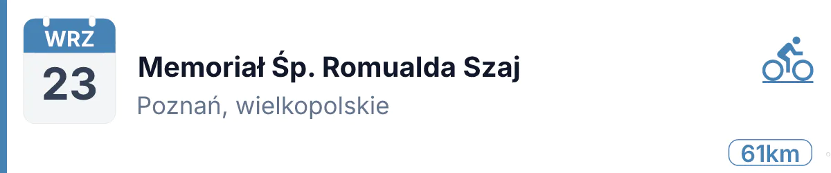 Rower · SZOSA · 23 września 2026 · Wielkopolskie
