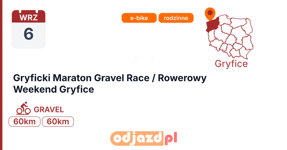 Gryficki Maraton Gravel Race  / Rowerowy Weekend Gryfice — Rower · GRAVEL, 6 września 2026, Gryfice