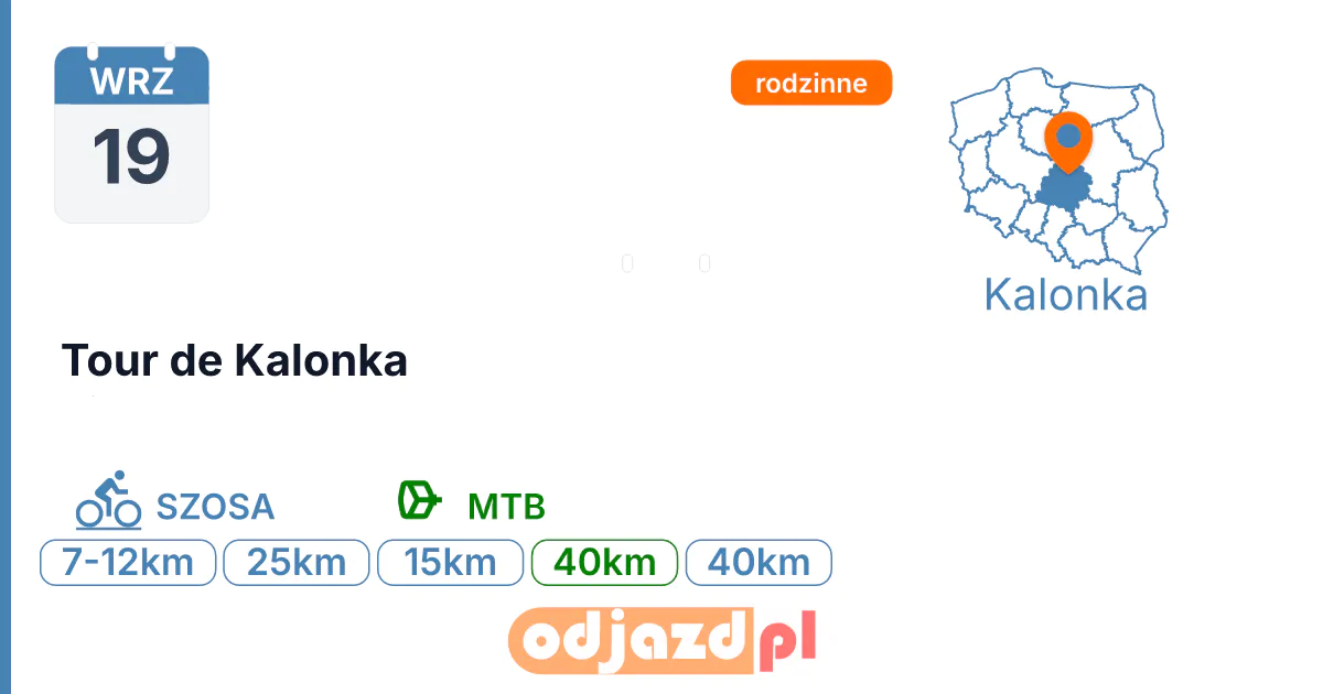 Tour de Kalonka — Rower · MTB, 19 września 2026, Kalonka