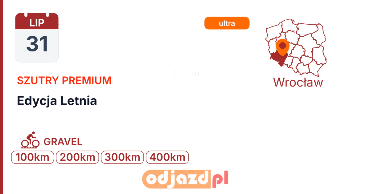Szutry Premium — Edycja Letnia — Rower · GRAVEL, 31 lipca 2027, Wrocław