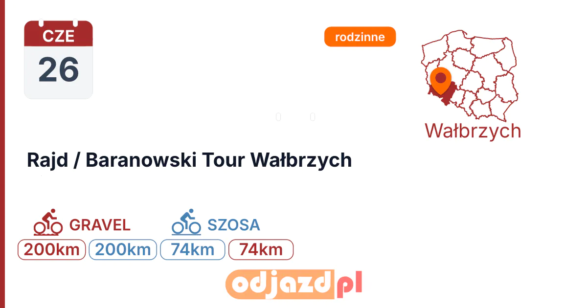 Rajd / Baranowski Tour Wałbrzych — Rower · SZOSA, 26 czerwca 2027, Wałbrzych