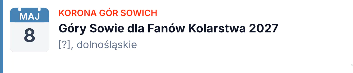 Rower · SZOSA · 8 maja 2027 · Dolnośląskie