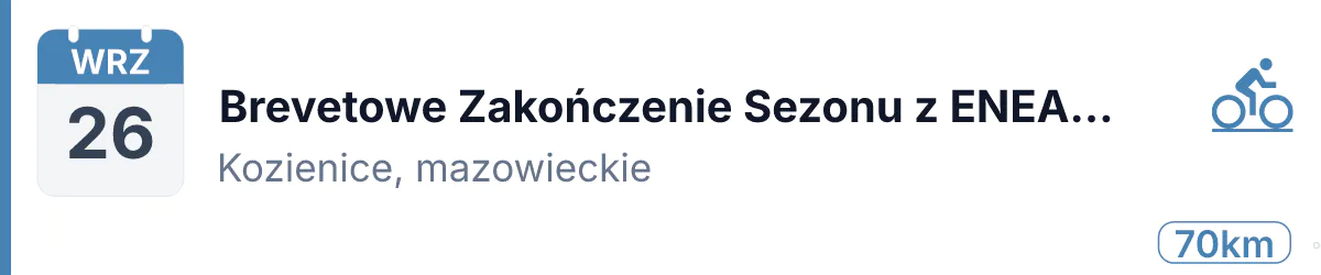 Rower · SZOSA · 26 września 2026 · Mazowieckie