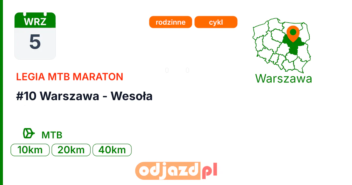 #10 Warszawa - Wesoła — Rower · MTB, 5 września 2026, Warszawa