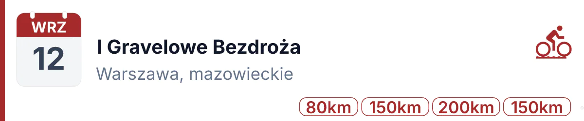 Rower · GRAVEL · 12 września 2026 · Mazowieckie