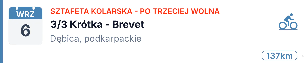 Rower · SZOSA · 6 września 2026 · Podkarpackie