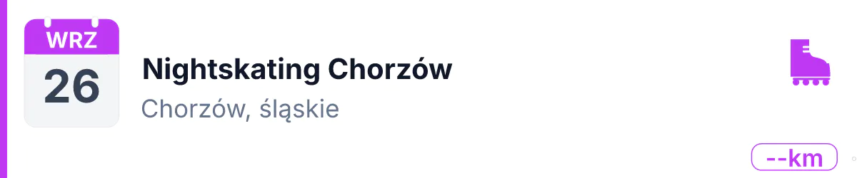 Rolki · NIGHTSKATING · 26 września 2026 · Śląskie