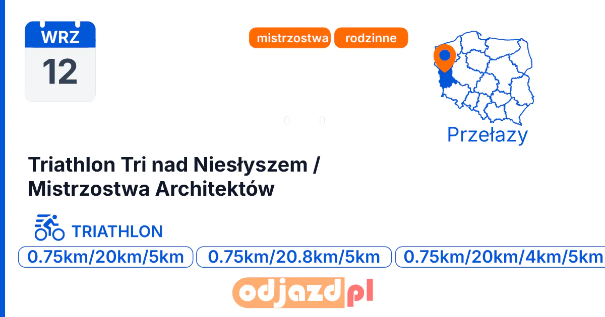 Triathlon Tri nad Niesłyszem / Mistrzostwa Architektów — Triathlon · TRIATHLON, 12 września 2026, Przełazy
