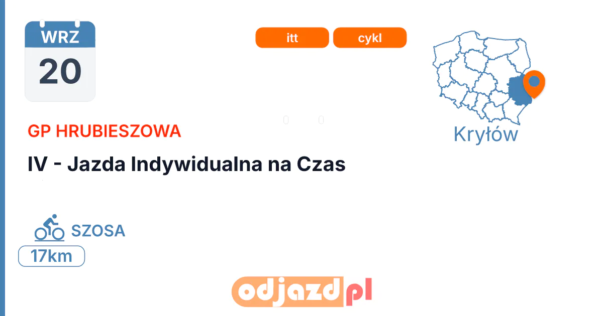 IV - Jazda Indywidualna na Czas — Rower · SZOSA, 20 września 2026, Kryłów