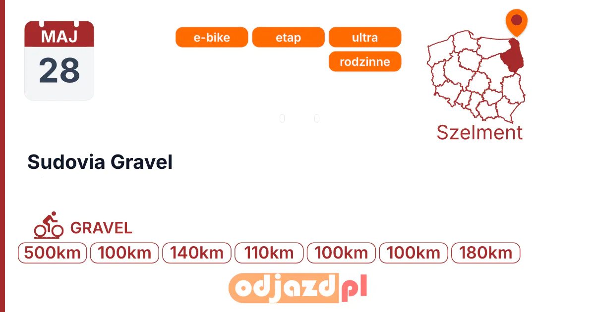 Sudovia Gravel — Rower · GRAVEL, 28 maja 2027, Szelment