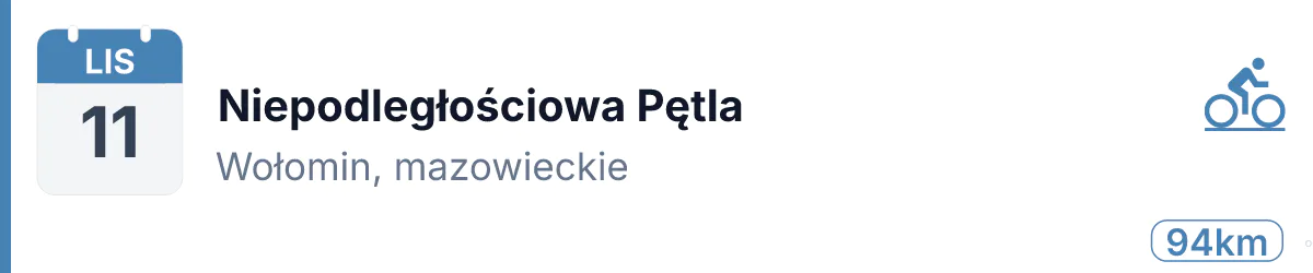 Rower · SZOSA · 11 listopada 2026 · Mazowieckie