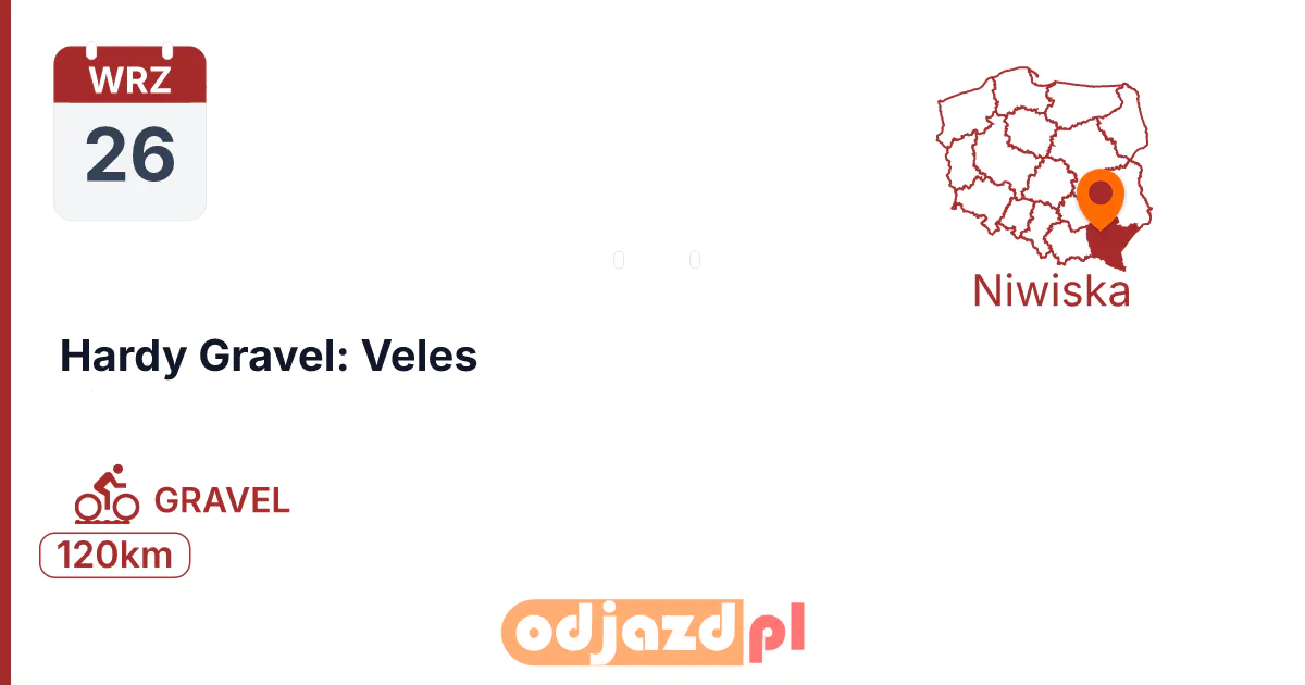 Hardy Gravel: Veles — Rower · GRAVEL, 26 września 2027, Niwiska