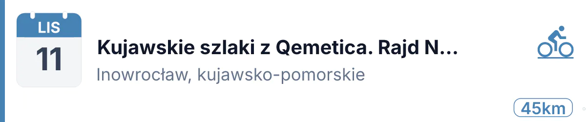 Rower · SZOSA · 11 listopada 2026 · Kujawsko-pomorskie