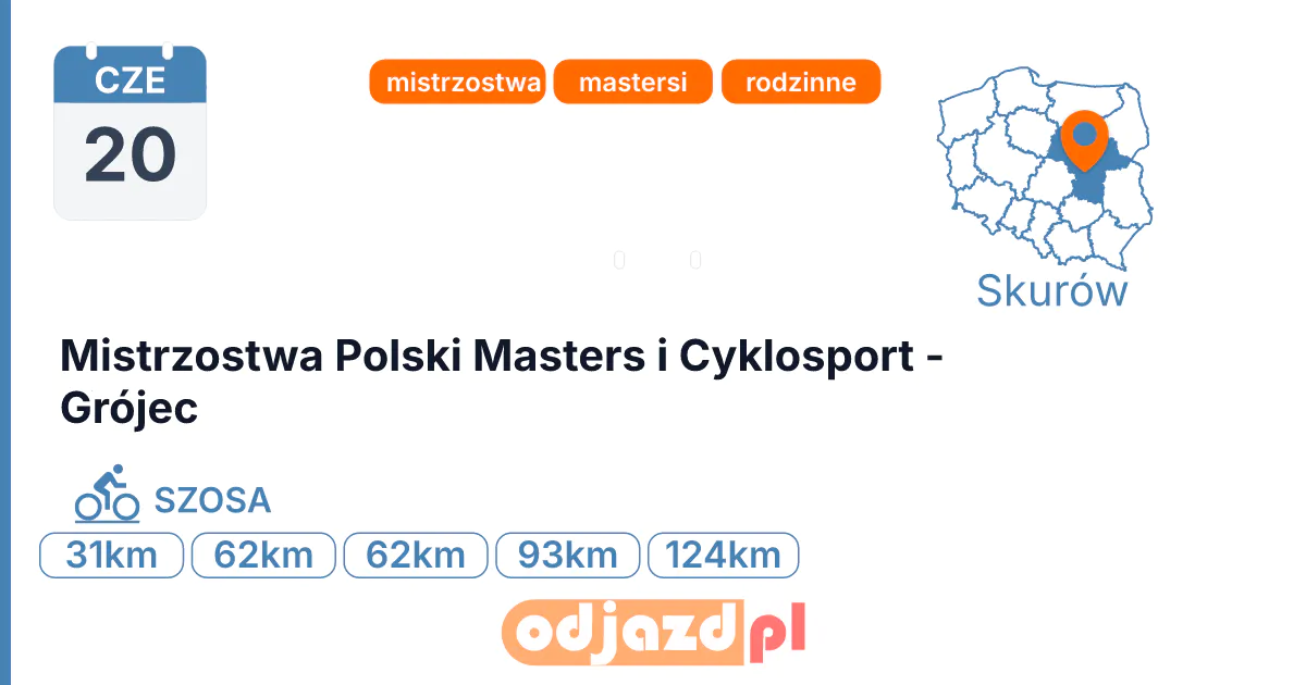 Mistrzostwa Polski Masters i Cyklosport - Grójec — Rower · SZOSA, 20 czerwca 2027, Skurów