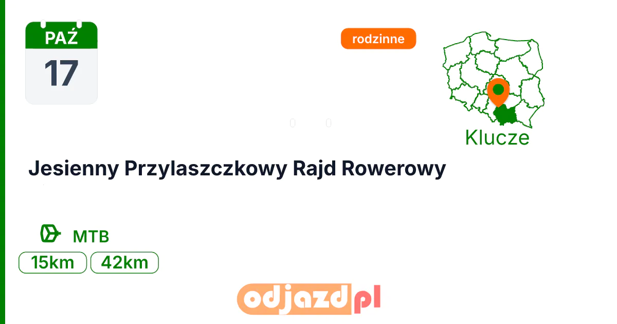 Jesienny Przylaszczkowy Rajd Rowerowy — Rower · MTB, 17 października 2026, Klucze