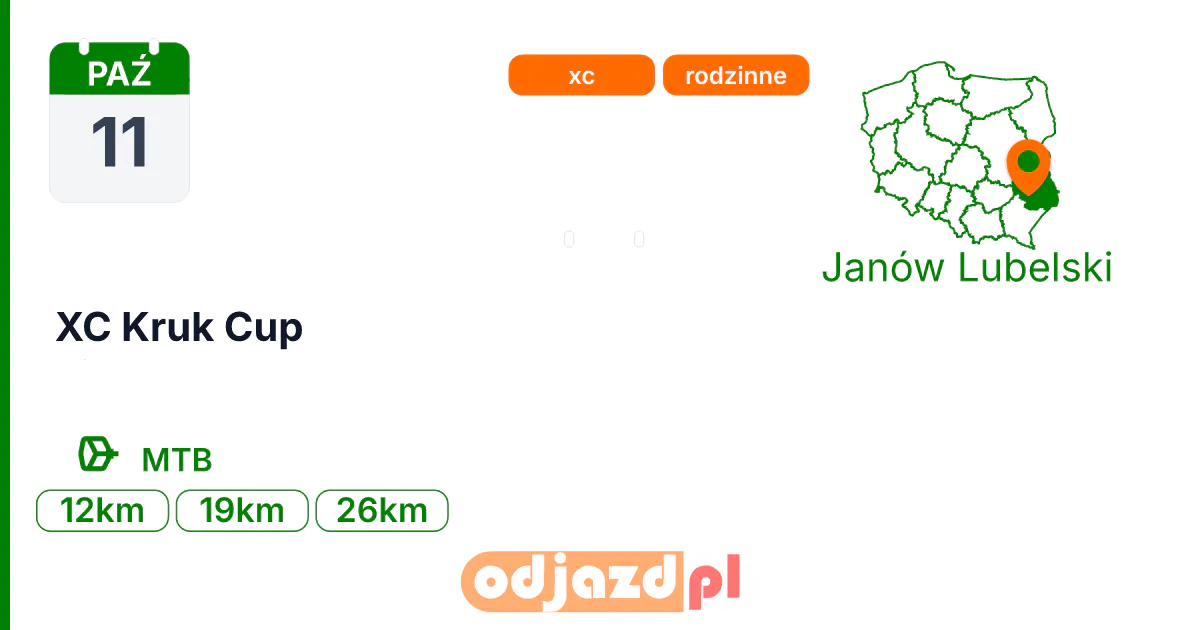 XC Kruk Cup — Rower · MTB, 11 października 2026, Janów Lubelski