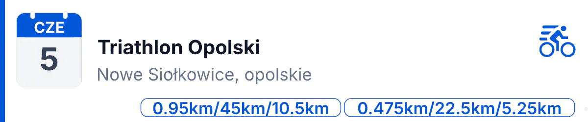 Triathlon · TRIATHLON · 5 czerwca 2027 · Opolskie