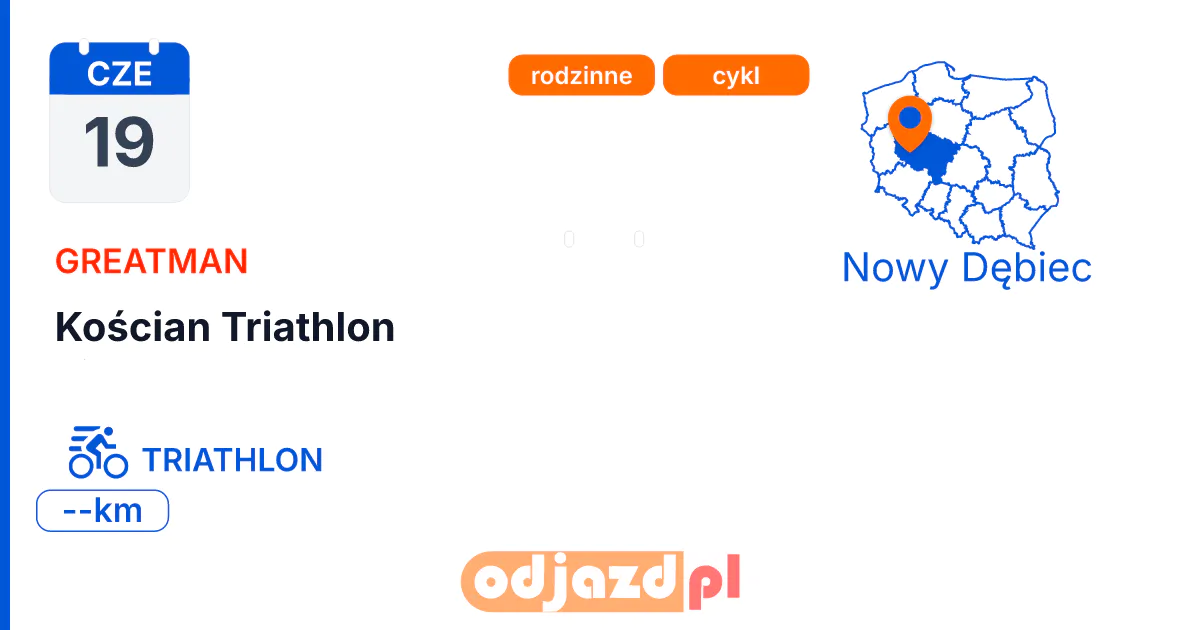 Kościan Triathlon — Triathlon · TRIATHLON, 19 czerwca 2027, Nowy Dębiec