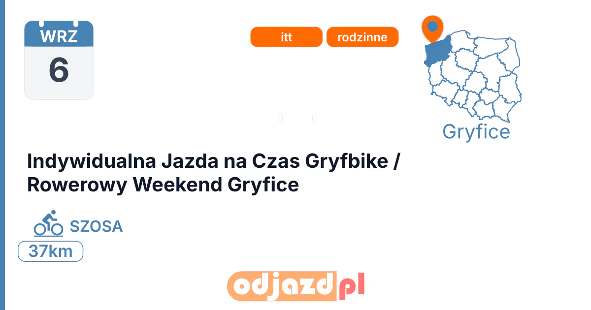 Indywidualna Jazda na Czas Gryfbike   / Rowerowy Weekend Gryfice — Rower · SZOSA, 6 września 2026, Gryfice