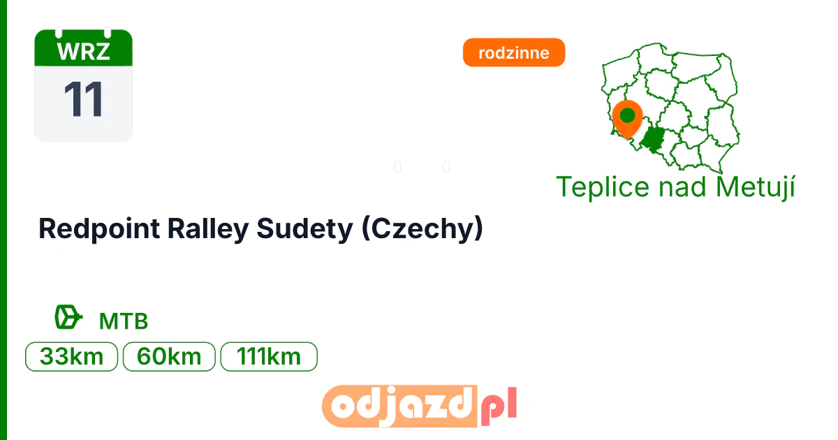 Redpoint Ralley Sudety (Czechy) — Rower · MTB, 11 września 2026, Teplice nad Metují