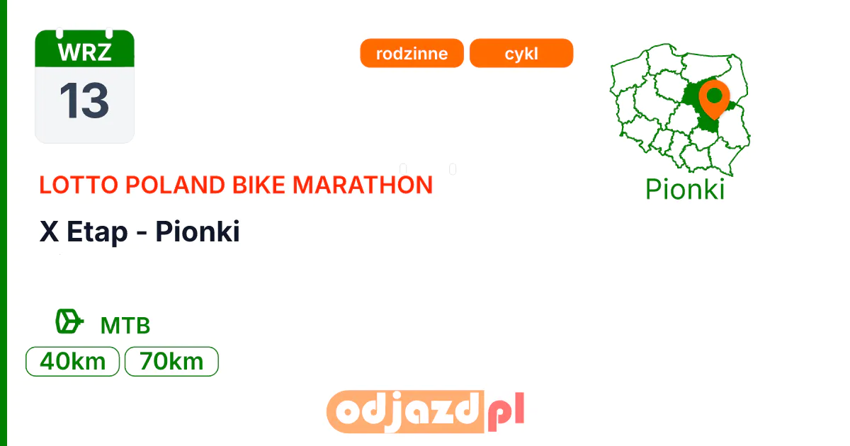 X Etap - Pionki — Rower · MTB, 13 września 2026, Pionki